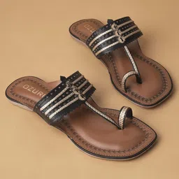 Ozuri Embellished One Toe Flats-34