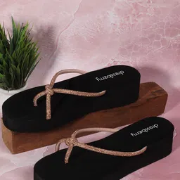 DressBerry Pink Embellished Open Toe Wedge Heels-13