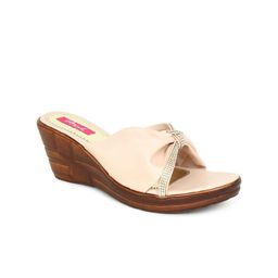 Glitzy Galz Cream-Coloured High-Top Wedge Sandals with Bows-21