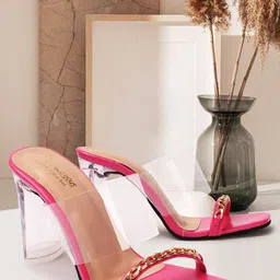 madam glorious Embellished Block Sandals with Bows-1