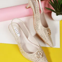 ELLE Party Kitten Textured Pointed Toe Pumps With Bows-17