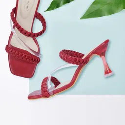 MEHNAM Braided Straps Open Toe Slim Heels-45