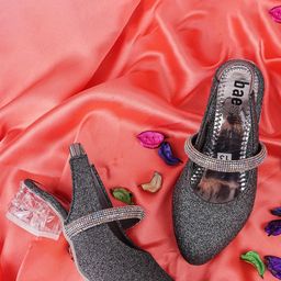 BAESD Girls Embellished Round Toe Block Heeled Pumps-55