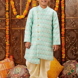 Stylo Bug Boys Ethnic Motifs Embroidered Regular Kurta With Dhoti Pants-43