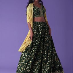 FABPIXEL Embellished Sequinned Semi-Stitched Lehenga & Unstitched Blouse With Dupatta-picture-13