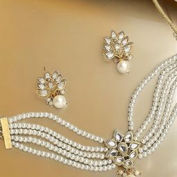 OOMPH  Kundan Studded & Beaded Jewellery Set-50