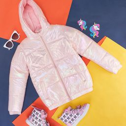 Pantaloons Junior Girls Hooded Puffer Jacket-picture-0