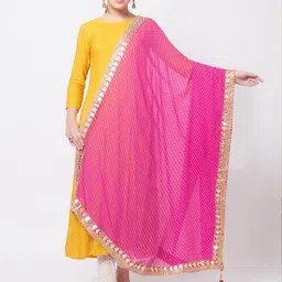 Dupatta Bazaar Bandhani Printed Dupatta With Gotta Patti-14