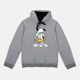 Disney by Wear Your Mind Kids Grey & White Donald Duck Printed Hooded Sweatshirt-image-65