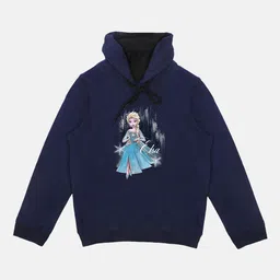 Disney by Wear Your Mind Girls Navy Blue Frozen Printed Sweatshirt-image-79