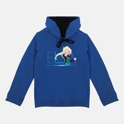 Disney by Wear Your Mind Girls Blue Frozen Printed Hooded Sweatshirt-image-76