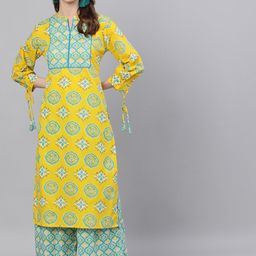 antaran Women Ethnic Motifs Printed Pure Cotton Kurta with Palazzos-48