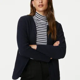 Marks & Spencer Striped Longline Puffer Jacket with Patchwork-image-10
