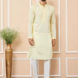 See Designs Men Floral Embroidered Regular Thread Work Kurta with Pyjamas-19