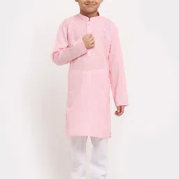 KRAFT INDIA Boys Pink Regular Pure Cotton Kurta with Pyjamas-56