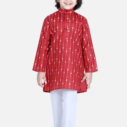 BownBee Boys Ethnic Motifs Printed Regular Pure Cotton Kurta with Pyjamas-44