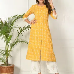 AAYUMI Ethnic Motifs Printed Regular Pure Cotton Kurta & Pyjamas-36