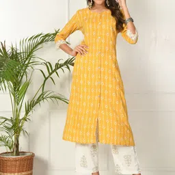 KALINI Ethnic Motifs Printed Straight Pure Cotton Kurta with Palazzo-image-28