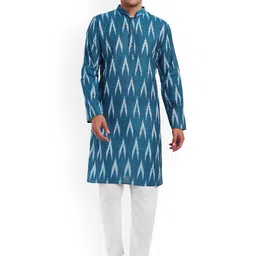 Enciger Geometric Printed Regular Pure Cotton Kurta With Pyjamas-picture-16