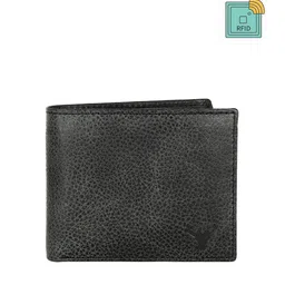 NAPA HIDE Men Black Textured Leather Two Fold Wallet with RFID-14