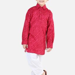 BownBee Boys Leheriya Printed Regular Pure Cotton Pathani Set-55