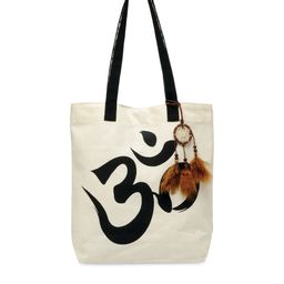 The House of Tara Off White and Black Canvas Ethnic Motifs Printed Shopper Tote Bag-17