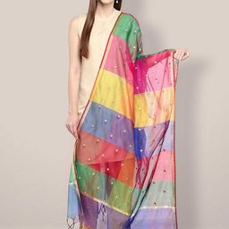 Dupatta Bazaar  Motifs Embroidered Dupatta with Thread Work-12
