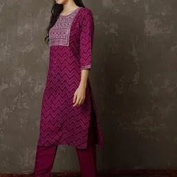 Anouk Ethnic Motif printed Thread Work Regular Kurta with Trousers-picture-38