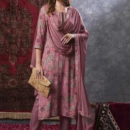Anni Designer Floral Printed Straight Thread Work Kurta with Trousers & Dupatta-picture-45