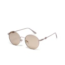 YourSpex Unisex Brown Lens & Rose Gold-Toned Round Sunglasses with UV Protected Lens-33