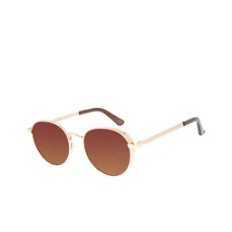 Chilli Beans Unisex Bronze Lens & Gold-Toned Round Sunglasses with UV Protected Lens-image-98