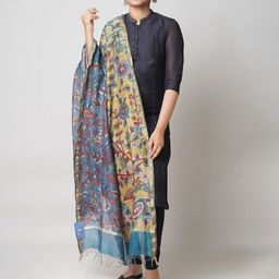 Unnati Silks Printed Kalamkari Dupatta with Zari-picture-18