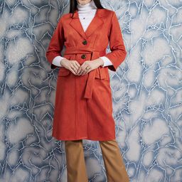 Athena Single-Breasted Suede Longline Overcoat With Belt-picture-40
