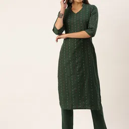 KALINI Regular Thread Work Kurta with Trousers-picture-35