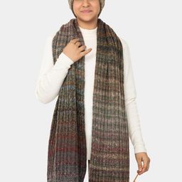 513 Girls Knitted Self Design Acrylic Beanie Cap and Muffler Set-image-34