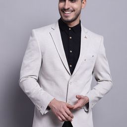 Cantabil Notched Lapel Collar Single Breasted Blazer-image-77