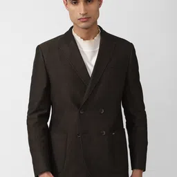 Van Heusen Sport Men Textured Double Breasted Slim-Fit Pure Cotton Blazers-picture-9