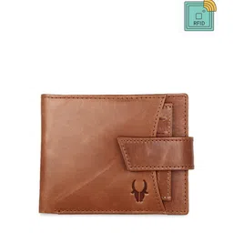 WildHorn Men Tan Brown Solid RFID Protected Genuine Leather Two Fold Wallet-picture-16