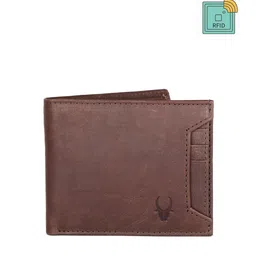 WildHorn Men Brown Textured RFID Protected Genuine Leather Two Fold Wallet-18