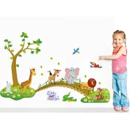 print mantras Tree Animals Over The Bridge Wall Sticker-picture-12