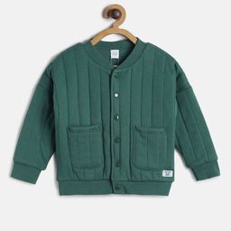 MINI KLUB Boys Green Lightweight Quilted Bomber Jacket-image-13