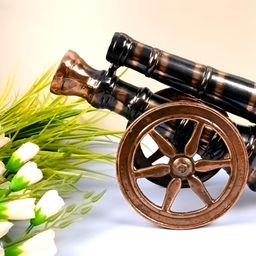 apka mart Bronze-Toned & Black Cannon Curio Showpiece-image-81