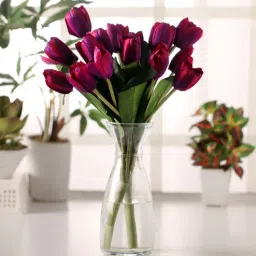 fourwalls Purple Plastic Purple Artificial Tulip Bunch Artificial Flowers-picture-22