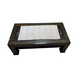 TANLOOMS Cream-Colored Textured Velvet Rectangular Table Runner-18