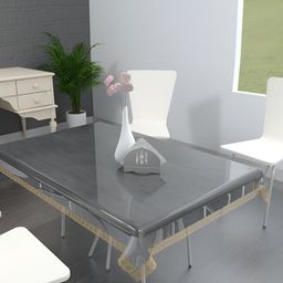 MONKDECOR Transparent 4 Seater Rectangle Waterproof Table Cover-picture-7