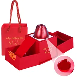 Ascension Red & White Flower Ring Box Gift Set-41