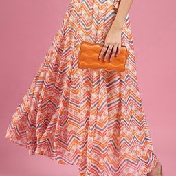 Deewa Printed Georgette Flared Maxi Skirt-picture-9