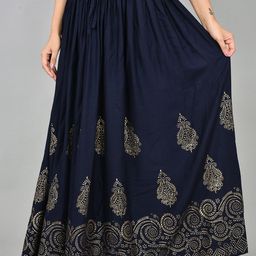 Negen Floral Printed Flared Maxi Skirts-image-80