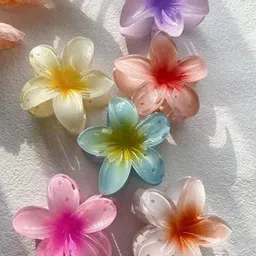 CHRONEX  3-Pcs Floral Hair Big Hawaiian Claw Hair Clips-picture-54