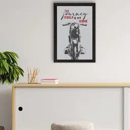 eCraftIndia Black & Grey The Journey Itself Is My Home Satin Matte Texture UV Art Painting-image-21